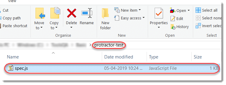 Protractor Spec File